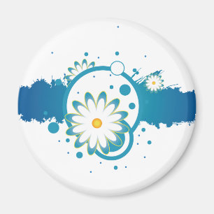 Blue Flower Splash Magnet