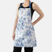 Blue Flower Spring Custom Text Apron Schort (Insitu)