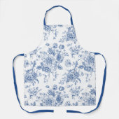 Blue Flower Spring Custom Text Apron Schort (Voorkant)