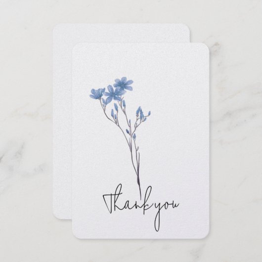 Blue Flower Stem bedankt (Voorkant / Achterkant)