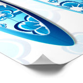 Blue Flower Surfboards Summer strand strart Poster (Hoek)