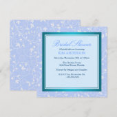 Blue Flower Swirl Vrijgezellenfeest Uitnodigen Kaart (Voorkant / Achterkant)
