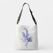 Blue Flower & Swirls Canvas tas (Achterkant)