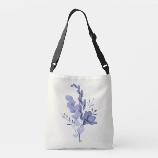 Blue Flower & Swirls Canvas tas (Achterkant)