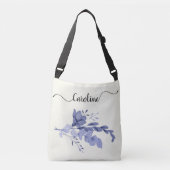 Blue Flower & Swirls Canvas tas (Voorkant)