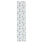 Blue Flower Table Runner Korte Tafelloper (Voorkant)