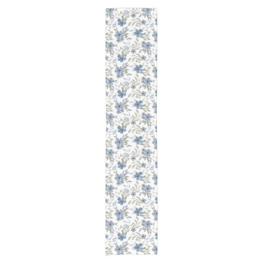 Blue Flower Table Runner Korte Tafelloper (Voorkant)