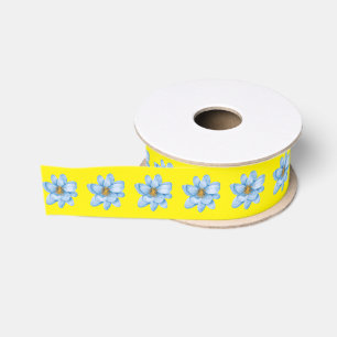 Blue Flower Twins in Bloom Baby shower Grosgrain Lint