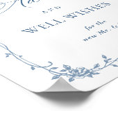 Blue Flower  Victoriaans Grace Advies en wensen Poster (Hoek)