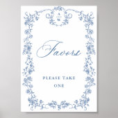 Blue Flower  Victoriaans Grace Favorieten Trouwen Poster (Voorkant)