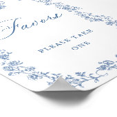 Blue Flower  Victoriaans Grace Favorieten Trouwen Poster (Hoek)