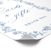 Blue Flower  Victoriaans Grace Kaarten en geschenk Poster (Hoek)