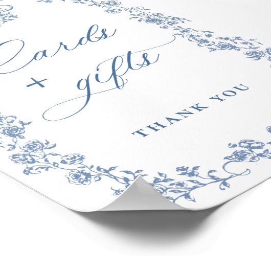 Blue Flower  Victoriaans Grace Kaarten en geschenk Poster (Hoek)