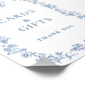 Blue Flower  Victoriaans Grace Kaarten en geschenk Poster (Hoek)