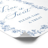 Blue Flower  Victoriaans Grace Love is Sweet Poster (Hoek)