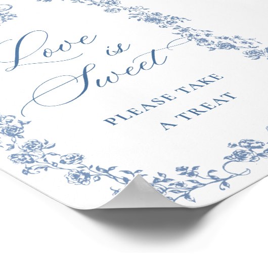 Blue Flower  Victoriaans Grace Love is Sweet Poster (Hoek)