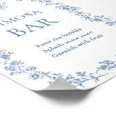 Blue Flower  Victoriaans Grace Mimosa Bar Sign Poster (Hoek)