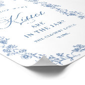 Blue Flower  Victoriaans Grace Vrijgezellenfeest Poster (Hoek)