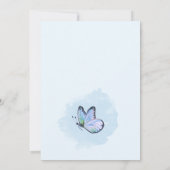 Blue Flower vlinder Waterverf Baby shower Kaart (Achterkant)
