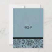 Blue Flower Wallpaper Weddenschap RSVP-kaarten RSVP Kaartje (Achterkant)