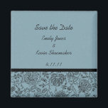 Blue Flower Wallpaper Wedding for Magnets Magneet<br><div class="desc">Een tijdloze en nuttige huwelijksgunst. De tekst kan worden aangepast. Komt overeen met onze andere Blue Flower Wallpaper Design.</div>
