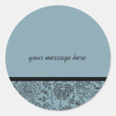 Blue Flower Wallpaper Wedding Stickers (Voorkant)