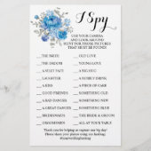 Blue Flower Weddenschappen Reception I Spy Game Ca Flyer (Voorkant)