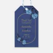 Blue Flower Wedding Cadeaulabel (Voorkant)