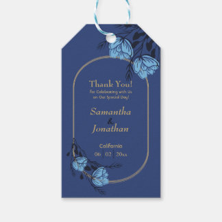 Blue Flower Wedding Cadeaulabel