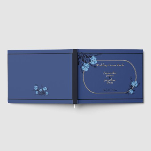 Blue Flower Wedding Gastenboek (Volledig)