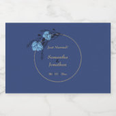 Blue Flower Wedding Likeurfles Etiket (Enkel label)