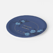 Blue Flower Wedding Papieren Bordje (Gekanteld)