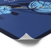 Blue Flower Wedding Seating Chart Poster (Hoek)