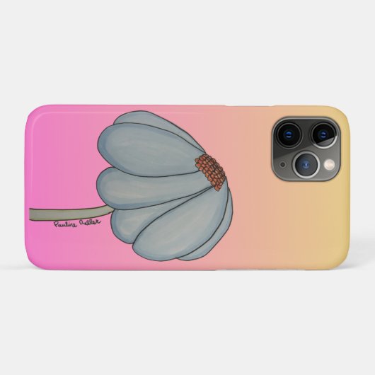 Blue Flower with pink background Case-Mate iPhone Case (Achterkant (horizontaal))