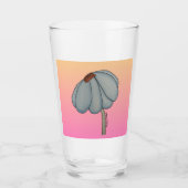 Blue flower with pink background glas (Voorkant)