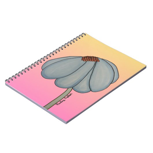 Blue Flower with pink background Notitieboek (Linkerzijde)