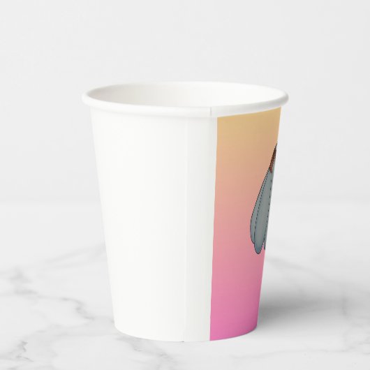 Blue flower with pink background papieren bekers (Rechts)