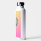 Blue Flower with Pink background Waterfles (Links)