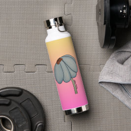 Blue Flower with Pink background Waterfles