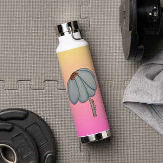 Blue Flower with Pink background Waterfles