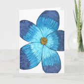 Blue Flower with white background blank Kaart (Voorkant)