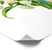 Blue Flowered Christelijk Cross Poster (Hoek)