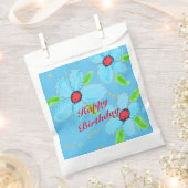 Blue Flowered Favor Guest Bag Bedankzakje (Geknipt)