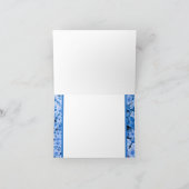 Blue Flowered Notecards Bedankkaart (Binnen)