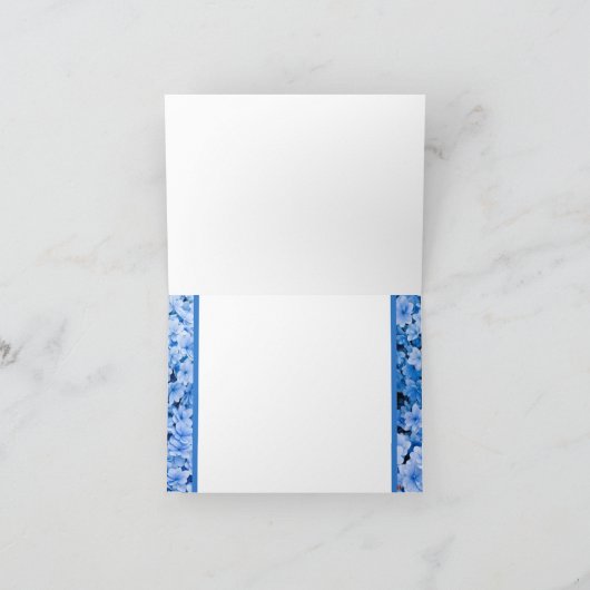 Blue Flowered Notecards Bedankkaart (Binnen)