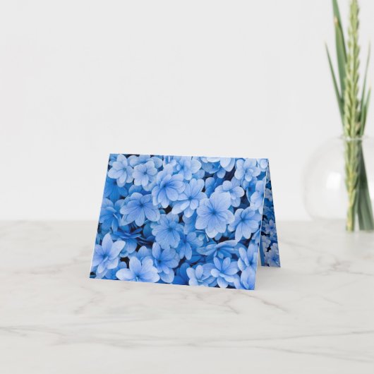 Blue Flowered Notecards Bedankkaart (Voorkant)