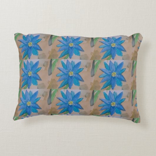 Blue Flowers Accent Mode Kussen (Achterkant)