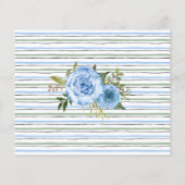 Blue Flowers Advice for Happy Couple Shower Kaart (Achterkant)