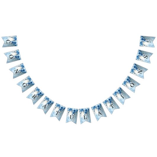 Blue Flowers and Pearls Bunting Flag Vlaggetjes (Alle)