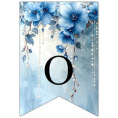 Blue Flowers and Pearls Bunting Flag Vlaggetjes (Tweede vlag)